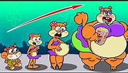 (Animation) Evolution of Fat SANDY: Skinny to Very Fat | Spongebob Squarepants Animation