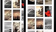 12 Opening 4x6 Black Collage Picture Frames Set of 2, Multiple Frames for Displaying 6x4 Photos with White Mat