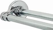 Zenna Home Rustproof Double Shower Curtain Rod, with Choice of Tool-Free Tension or Permanent Mount Installation, Adjustable Shower Rod, 44 to 72 Inches, Chrome