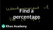 Finding a percentage | Decimals | Pre-Algebra | Khan Academy