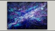 Sponge Painting a Galaxy with Acrylic Paint - Easy Sponge Painting Technique