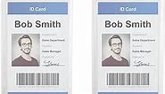 Hard Plastic ID Card Holders for Badges with Permanent Locking Badge Card Holder – Heavy Duty Vertical Style Secure Dual Sided Clear ID Case Holder for One or Two ID Cards – Pack of 15