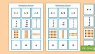 2, 5 and 10 Times Table Multiplication Matching Puzzle