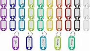 Plastic Key Tags 200 Pcs, Bulk Key Labels with Ring and Label Window, Key Chain ID Tags, Key Identifiers for Name, Luggage 10 Colors