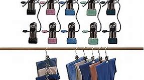 Pants Hangers Space Saving with Clips - Boot Hangers Skirt Hangers Portable Stainless Steel Clip Hangers with Rubber Coated 360° Rotating Hangers for Jeans Yoga Pants Shorts Closet Hangers Space Saver