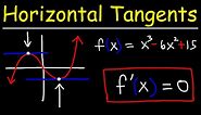 How to Find The Point Where The Graph has a Horizontal Tangent Lines Using Derivatives