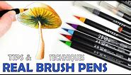 How to use REAL BRUSH Pens Tips and Techniques