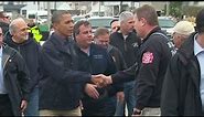 Obama surveys Hurricane Sandy's destruction in New Jersey