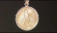 14K/22K Gold Polished Liberty Coin Pendant on QVC
