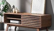 mopio Ensley 46” Oak TV Stand, Mid Century Modern TV Stand for 55/60/65 inch TV, Farmhouse TV Stand, Entertainment Center with Storage, Television Stands, TV Console, Media Console for Living Room