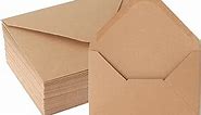 V-flap Kraft Envelopes, 50 Pack, 4 x 6 Inch, A4 Envelopes, Card Envelopes, Brown Envelopes, Kraft Paper Envelopes for Invitations, Postcard Envelopes, Water Base Adhesive, Gummed Flap