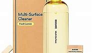 BLUELAND Multi-surface All Purpose Cleaning Spray Bottle with 4 Refill Tablets | Eco Friendly Products & Cleaning Supplies - Fresh Lemon Scent | Makes 4 x 24 Fl oz Bottles (96 Fl oz total)