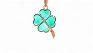 14k Yellow Gold 4 Leaf Clover Enameled Pendant Charm Necklace Fine Jewelry For Women Gifts For Her