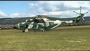 Mil Mi-26 startup and takeoff at Budaörs airfield (with ATC, in temporary paint scheme)