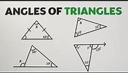 Angles of Triangle: Sum of Interior Angles and Exterior Angle Theorem by @MathTeacherGon