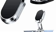 IUAIU 2023 Alloy Folding Magnetic Car Phone Holder,360° Rotating Magnetic Phone Holder Mount for Curved Surface (Silver)