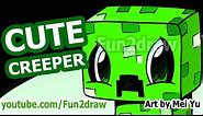 Cute CREEPER! How to Draw a Minecraft Creeper - Fun2draw style | Online Drawing Classes