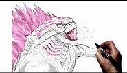 How To Draw Godzilla Evolved | Step By Step | GxK New Empire