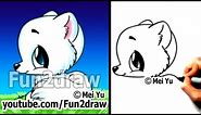 Easy Things to Draw Cute Animals - Drawing Tutorial - Arctic Fox (Easy!) | Fun2draw Art Classes