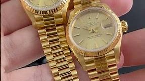 Rolex President Datejust 18K Yellow Gold Bark Finish Ladies Watch 69278 Review | SwissWatchExpo