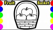 Apple Fruits Basket Drawing Pictures Easy Art for Kids | Jolly Toy Drawings