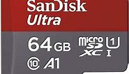 [Older Version] SanDisk 64GB Ultra MicroSDXC UHS-I Memory Card with Adapter - 100MB/s, C10, U1, Full HD, A1, Micro SD Card - SDSQUAR-064G-GN6MA