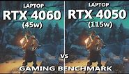 Laptop RTX 4060 (45w) vs 4050 (115w) Gaming Benchmark | MSI GF63 Thin vs Lenovo LOQ Gaming Test |