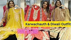 Beautiful Karwachauth & Diwali outfits || Pink n Lime || Premium Collection ||