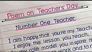 Poem on Teachers' Day || Teachers Day poem || Poem on Teachers'Day in English||