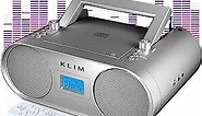 KLIM Boombox B4 CD Player Portable Audio System + AM/FM Radio with CD Player, MP3, Bluetooth, AUX, USB + Wired & Wireless Mode, Rechargeable Battery + Remote Control, Autosleep, Digital EQ + New 2024