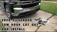 How to cut out and install tow hooks 2020 Chevrolet Silverado diy