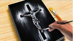 Crucifixion Of Jesus Christ | Easy Acrylic Painting For Beginners | Step By Step