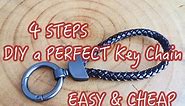 DIY Leather 6 Strand Braid Key Chain Tutorial - 4 Steps easy to do