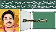 Whiteboard 2x3 feet double sided with greenboard | Dual sided writing board|Whiteboard & Chalkboard