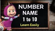 Number Names 1 to 10, Number names 1-10, Number Names with spelling, Number Names for kids