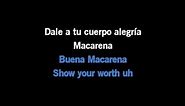 Karaoke Buena Macarena - Lou Bega - CDG, MP4, KFN - Karaoke Version