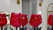 Beauty and the beast ❤️🥂. Roses symbolize love & romance. These Rose For Rosé Glass Cups make the perfect gift for Anniversaries, Birthdays, and Weddings. It is the perfect decor to set up a romantic dinner and adds a touch of glamour while bringing a pop of color to your home. | Anaïs Candle
