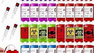 MGparty 80 Packs Blood Bags for Drink, Blood IV Bags for Halloween Party Decoration Drink Container Juice Pouch Prop for Zombie Vampire Theme Party Props (80Pcs Bag, 6 Syringes)