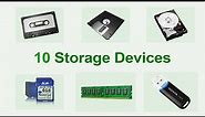 10 names of storage devices | storage devices of computer
