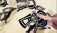 Huwena 24 Pairs 50th Birthday Glasses Number Crystal Frame Costume Sunglasses Novelty Eyewear Photo Booth Props Party Favors