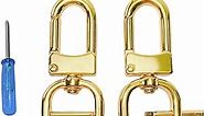 Replacement D-Rings Swivel Snap Hooks Push Gate Clip Lobster Claw Clasp DIY Leather Craft Purse (Bright Gold,3/4inch)