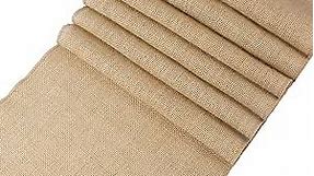 MDS Pack of 20 Pieces Wedding 12 x 108 inch Natural Burlap Table Runner, Rustic Farmhouse Jute Country Vintage Jute Burlap Roll for Wedding and Home Decor, Coffee, Tea, & Outdoor Tables - Natural