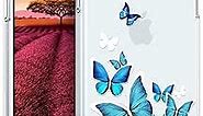 Topgraph Case Compatible for iPhone 15 Cute Butterfly Clear for Women Girly Designer Girls, Cute Silicone Transparent Phone Case Butterflies Design Compatible with iPhone 15