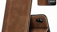 AKABEILA for Sony Xperia 10 III/10 III Lite Case Luxury PU Leather Flip Wallet Shell Card Holder Magnetic Closure Kickstand Shockproof Bumper Protective Women Men Mobile Phone Cover 6.00" Light Brown