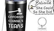 3 Pcs Lawyer Gifts for Women Lawyer Christmas Gift Law School Gift Including 20 oz Lawyer Tumbler Acrylic Sign Keychain for Attorney Student Paralegal Graduate