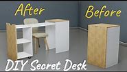 Smart And Stylish Secret Folding Desk Woodworking // Perfect for Small Spaces