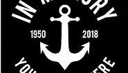 Personalized in Memory of with Anchor Decal 6 Inches