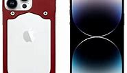 [iPhone 14 Pro Max Titanium Metal Exoskeleton Case [Military 10ft Drop Tested Naked Feel] for iPhone 14 Pro Max (Red)