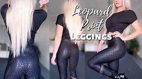 MY NEW FAVOURITE ANIMAL 🐾 PRINT LEGGINGS: Black Shiny Leopard Leggings From Big W - Try On & Review