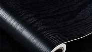 Heroad Brand Black Wood Grain Wallpaper Black Peel and Stick Wallpaper Wood Contact Paper Thicken Textured for Table Cabinets Countertops Decoration Waterproof Self Adhesive Vinyl 78.7''x17.5''